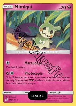 Carte Pokémon Mimiqui Reverse n°112 de la série Duo de Choc