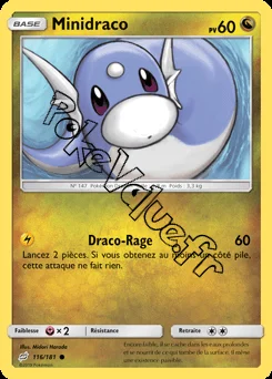 Carte Pokémon Minidraco n°116 de la série Duo de Choc