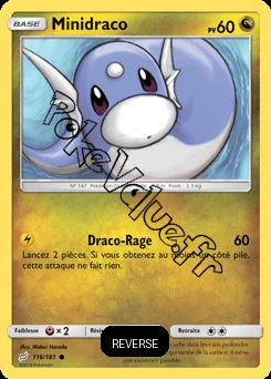 Carte Pokémon Minidraco Reverse n°116 de la série Duo de Choc