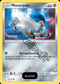 Carte Pokémon Monorpale Reverse n°107 de la série Duo de Choc
