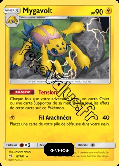 Carte Pokémon Mygavolt Reverse n°48 de la série Duo de Choc