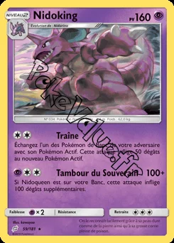 Carte Pokémon Nidoking  n°59 de la série Duo de Choc