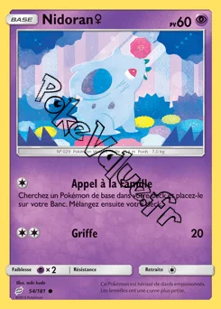 Carte Pokémon Nidoran♀ n°54 de la série Duo de Choc