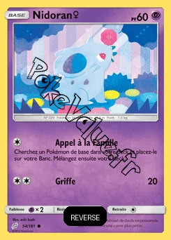Carte Pokémon Nidoran♀ Reverse n°54 de la série Duo de Choc
