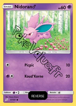 Carte Pokémon Nidoran♂ Reverse n°57 de la série Duo de Choc