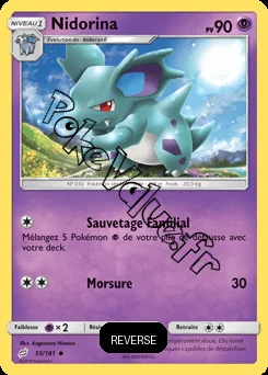 Carte Pokémon Nidorina  Reverse n°55 de la série Duo de Choc