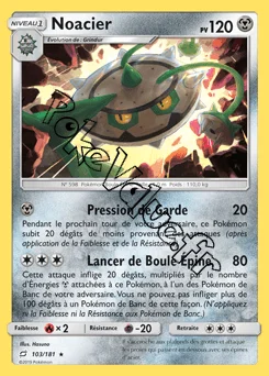 Carte Pokémon Noacier n°103 de la série Duo de Choc