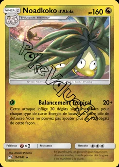 Carte Pokémon Noadkoko d’Alola n°114 de la série Duo de Choc