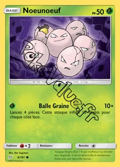 Carte Pokémon Noeunoeuf n°8 de la série Duo de Choc