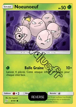 Carte Pokémon Noeunoeuf Reverse n°8 de la série Duo de Choc