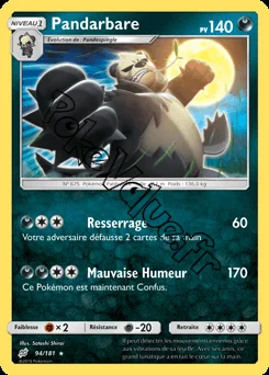 Carte Pokémon Pandarbare n°94 de la série Duo de Choc