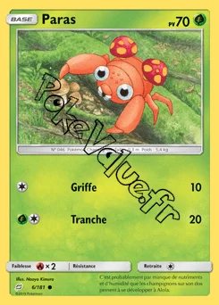 Carte Pokémon Paras  n°6 de la série Duo de Choc