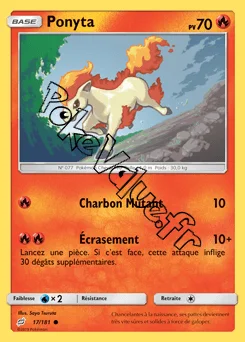 Carte Pokémon Ponyta  n°17 de la série Duo de Choc