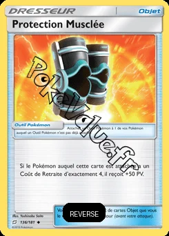 Carte Pokémon Protection Musclée Reverse n°136 de la série Duo de Choc