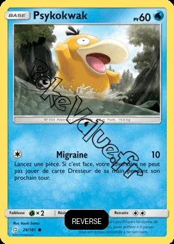 Carte Pokémon Psykokwak Reverse n°26 de la série Duo de Choc