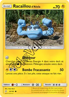 Carte Pokémon Racaillou d’Alola n°35 de la série Duo de Choc