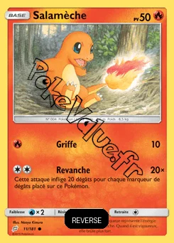 Carte Pokémon Salamèche Reverse n°11 de la série Duo de Choc