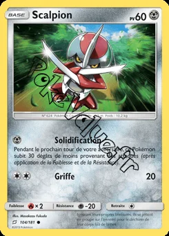 Carte Pokémon Scalpion n°104 de la série Duo de Choc