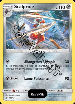 Carte Pokémon Scalproie Reverse n°105 de la série Duo de Choc