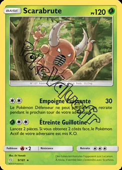 Carte Pokémon Scarabrute n°9 de la série Duo de Choc