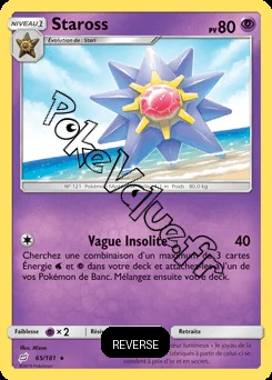 Carte Pokémon Staross Reverse n°65 de la série Duo de Choc