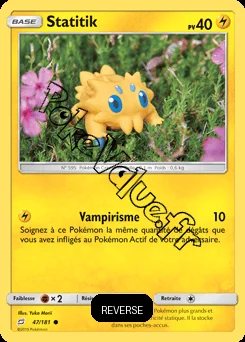 Carte Pokémon Statitik  Reverse n°47 de la série Duo de Choc