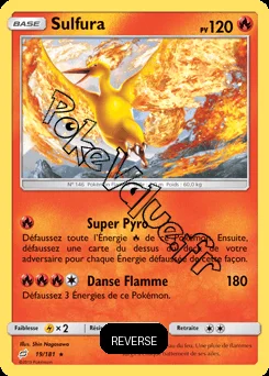 Carte Pokémon Sulfura Reverse n°19 de la série Duo de Choc