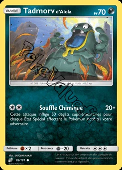 Carte Pokémon Tadmorv d’Alola n°83 de la série Duo de Choc