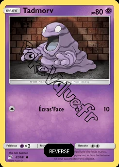 Carte Pokémon Tadmorv Reverse n°62 de la série Duo de Choc