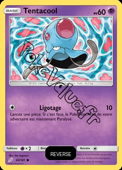 Carte Pokémon Tentacool  Reverse n°60 de la série Duo de Choc