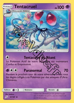 Carte Pokémon Tentacruel  n°61 de la série Duo de Choc