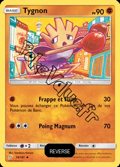 Carte Pokémon Tygnon Reverse n°74 de la série Duo de Choc