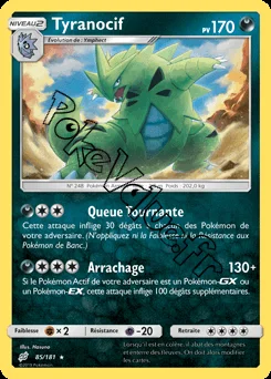Carte Pokémon Tyranocif n°85 de la série Duo de Choc