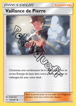 Carte Pokémon Vaillance de Pierre n°135 de la série Duo de Choc