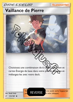 Carte Pokémon Vaillance de Pierre Reverse n°135 de la série Duo de Choc