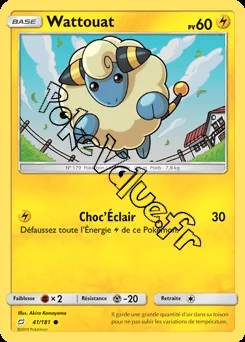 Carte Pokémon Wattouat n°41 de la série Duo de Choc