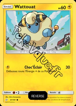 Carte Pokémon Wattouat Reverse n°41 de la série Duo de Choc