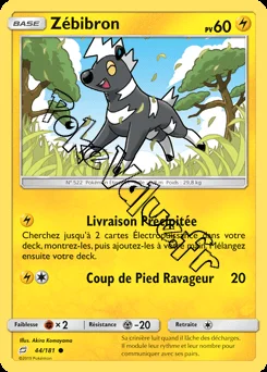 Carte Pokémon Zébibron n°44 de la série Duo de Choc