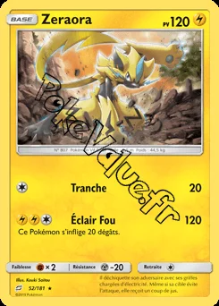 Carte Pokémon Zeraora  n°52 de la série Duo de Choc