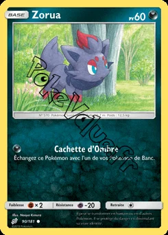 Carte Pokémon Zorua  n°90 de la série Duo de Choc