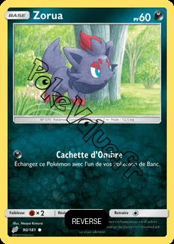 Carte Pokémon Zorua  Reverse n°90 de la série Duo de Choc