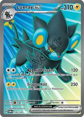 Carte Pokémon Luxray ex  n°195 de la série Mascarade Crépusculaire