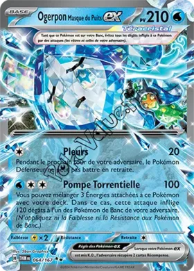 Carte Pokémon Ogerpon Masque du Puits ex  n°064 de la série Mascarade Crépusculaire