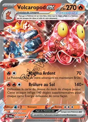 Carte Pokémon Volcaropod ex  n°029 de la série Mascarade Crépusculaire