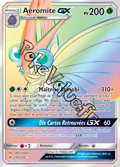 Carte Pokémon Aéromite GX n°216 de la série Alliance Infaillible
