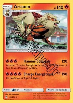 Carte Pokémon Arcanin n°22 de la série Alliance Infaillible