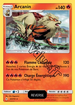 Carte Pokémon Arcanin Reverse n°22 de la série Alliance Infaillible