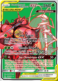 Carte Pokémon Cancrelove et Mouscoto GX n°191 de la série Alliance Infaillible