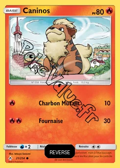 Carte Pokémon Caninos Reverse n°21 de la série Alliance Infaillible