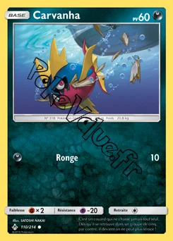 Carte Pokémon Carvanha  n°110 de la série Alliance Infaillible